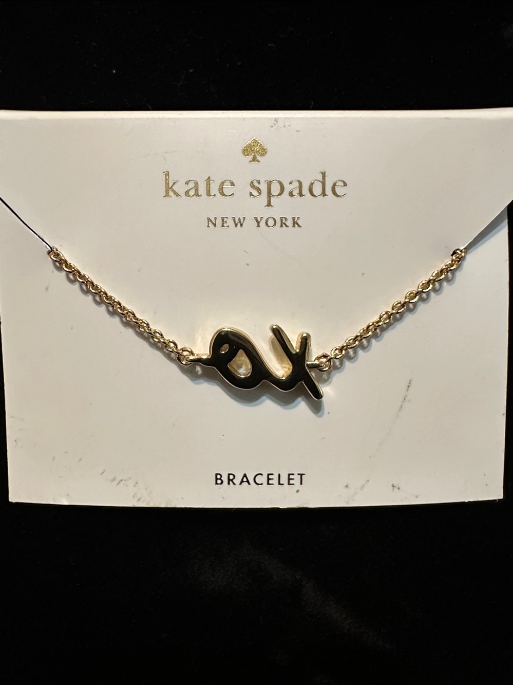 NEW kate spade Gold/crystal OX Charm Chain Bracelet